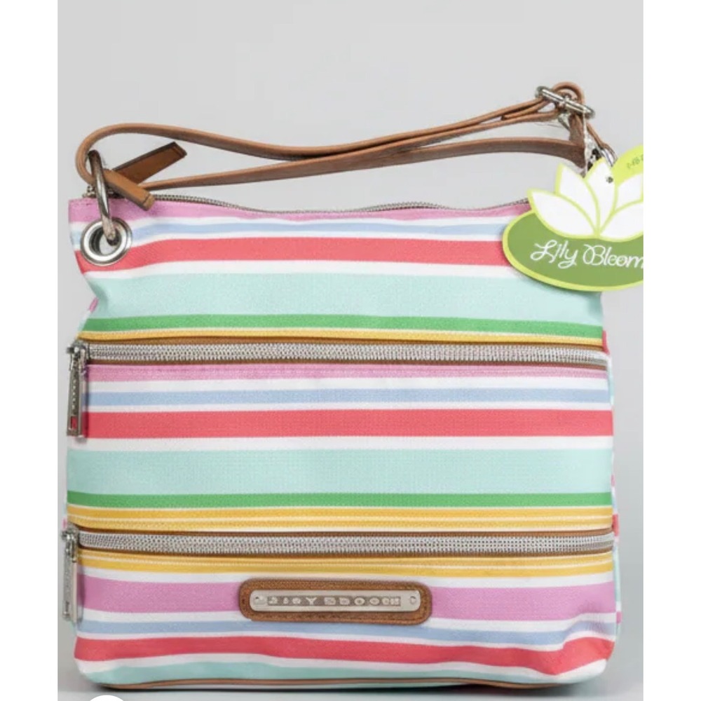 Lily Bloom Striped Crossbody Bag Multi-Color Recycled Fabric New with Tags
